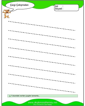 okul öncesi çizgi çalışmaları